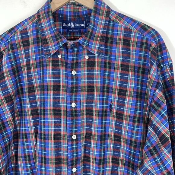 Ralph Lauren Men's Cotton Button Down Plaid Classic Size XXL - Picture 3 of 7